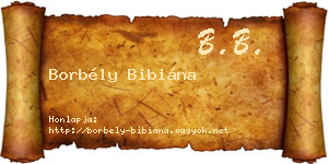 Borbély Bibiána névjegykártya